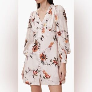 All Saints Auden Sanibel Floral Jacquard Long Sleeve Dress